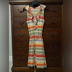 Ralph Lauren sundress, ruffle top, multi colored, Size XS